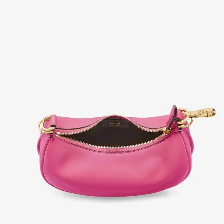 Affordable Fendi Fendigraphy Bag Rose Mini Hobo Calf In Leather 0419